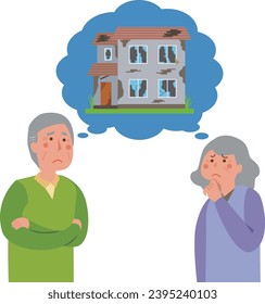 Elderly couple having trouble dealing with vacant house