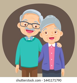 Elderly couple holding hands.Grandmother and grandfather together. Grandparents. Elderly couple. A man and a woman of old age.