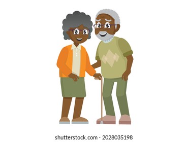 Elderly couple holding hands.Grandmother and grandfather together. 