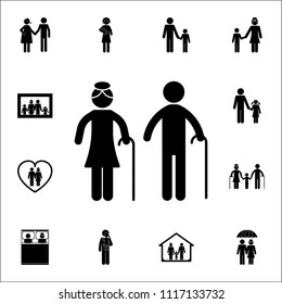 elderly couple icon. Detailed set of Family icons. Premium quality graphic design sign. One of the collection icons for websites, web design, mobile app on white background