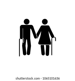 elderly couple icon. Element of couples in love illustration. Premium quality graphic design icon. Signs and symbols collection icon for websites, web design, mobile app on white background