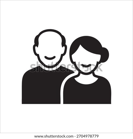 Elderly couple icon. isolated on white background