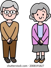  elderly couple, illustration material