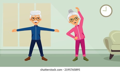 An elderly couple keeping up with healthy lifestyle. Healthy living and home life concepts. Quality leisure activity and active lifestyle.Healthy life and sports concepts at all ages.