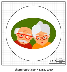 Elderly Couple as Old Age Concept Icon