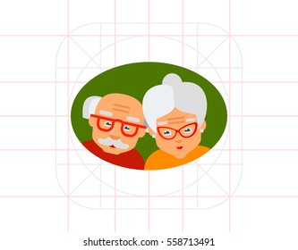 Elderly Couple as Old Age Concept Icon