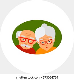 Elderly Couple as Old Age Concept Icon