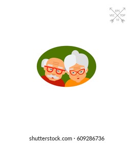 Elderly Couple as Old Age Concept Icon
