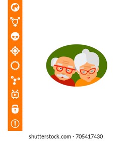 Elderly Couple as Old Age Concept Icon