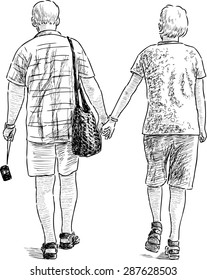 elderly couple on the stroll