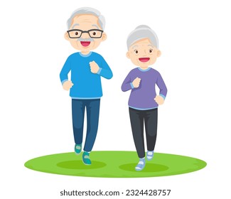 Elderly couple practicing yoga. Active Grandparents doing exercises. Sport. Morning exercises. Family enjoy sport and healthy lifestyle together Elderly couple.