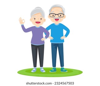 Elderly couple practicing yoga. Active Grandparents doing exercises. Sport. Morning exercises. Family enjoy sport and healthy lifestyle together Elderly couple.