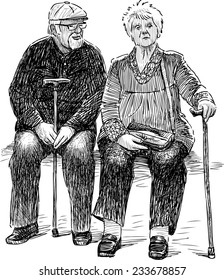 elderly couple resting