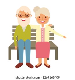 elderly couple sitting on bench