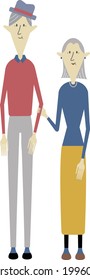 Elderly couple taking a walk