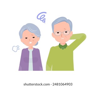 Elderly couple in their 70s-80s. Trouble, failure, disappointment.
