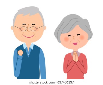 Elderly couple,Be glad