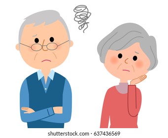 Elderly couple,Be worried