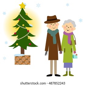 Elderly couple,Christmas
