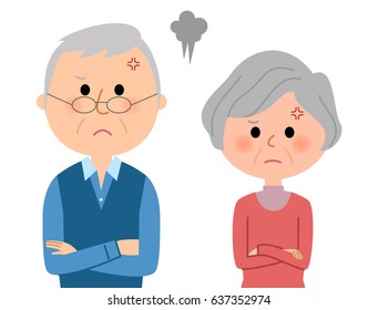 Elderly Couple,Get Angry