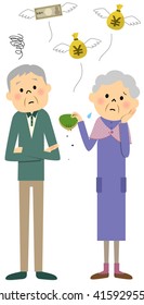 Elderly couple,Lack of money