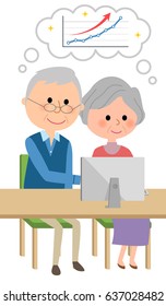 Elderly couple,Soaring