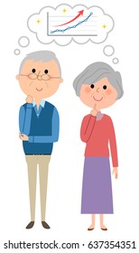 Elderly couple,Soaring