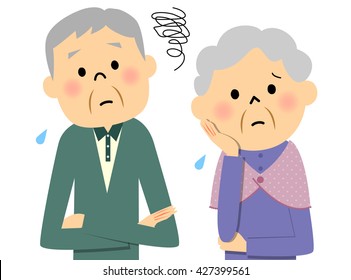 Elderly couple,Trouble