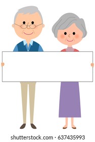 Elderly couple,White board