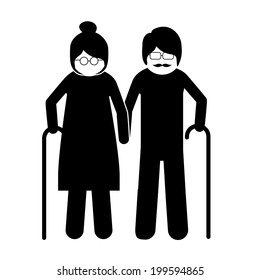 Elderly design over white background, vector illustration
