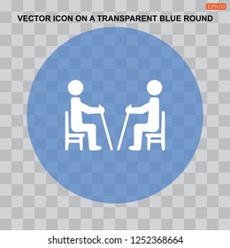 An elderly, disabled, pensioners,  grandfather, grandmother, tired man, recreation,  Icon Vector flat design style