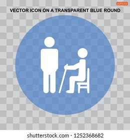 An elderly, disabled, pensioners,  grandfather, grandmother, tired man, recreation,  Icon Vector flat design style