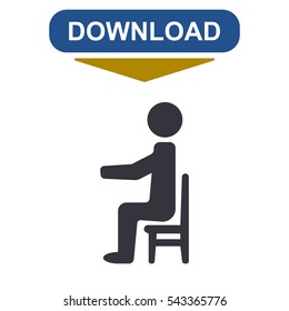 An elderly, disabled, pensioners,  grandfather, grandmother, tired man, recreation,  Icon Vector flat design style