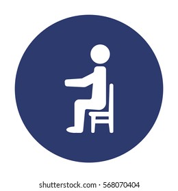 An elderly, disabled, pensioners,  grandfather, grandmother, tired man, recreation,  Icon Vector flat design style