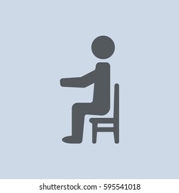 An elderly, disabled, pensioners,  grandfather, grandmother, tired man, recreation,  Icon Vector flat design style