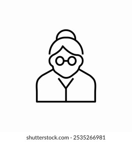 elderly female icon sign vector