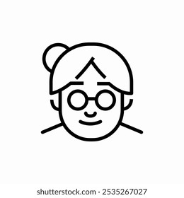 elderly female icon sign vector