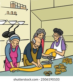 elderly group attending a cooking class