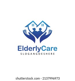 Elderly Healthcare Heart Shaped Logo. Nursing Home Sign