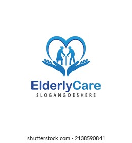 Elderly Healthcare Heart Shaped Logo. Nursing Home Sign