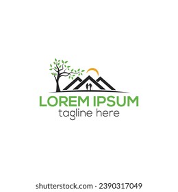 Elderly Healthcare logo, Nursing home old-age people nursing logo design vector template