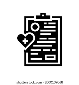 elderly human medical card glyph icon vector. isolated contour symbol black illustration