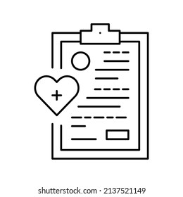 elderly human medical card line icon vector. elderly human medical card sign. isolated contour symbol black illustration