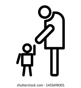 Elderly Icon With child symbol ,Vector Illustration 