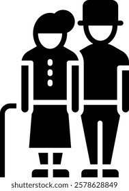 Elderly Icon Glyph Vector Illustration