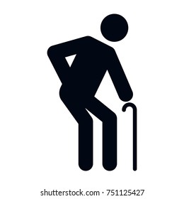 Elderly icon pictogram special needs, black. Ideal for catalogs, information and institutional material