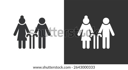 Elderly icon. Solid glyph series icon