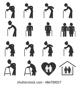 Elderly Icon Symbol Vector Illustration