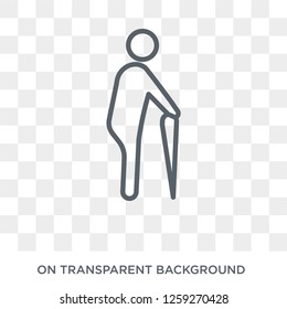 Elderly icon. Trendy flat vector Elderly icon on transparent background from Insurance collection. High quality filled Elderly symbol use for web and mobile