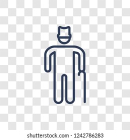 Elderly icon. Trendy linear Elderly logo concept on transparent background from Insurance collection